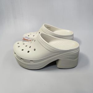 Crocs Siren Clog Platform Block High Heels Bone White Slip On Womens 12 Men 10